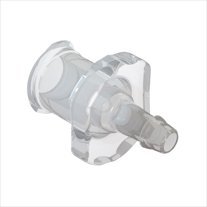 Female Luer Lock to 3/32" High Flow Barb (2.25mm) ID Tubing, Smooth Bore - Polypropylene