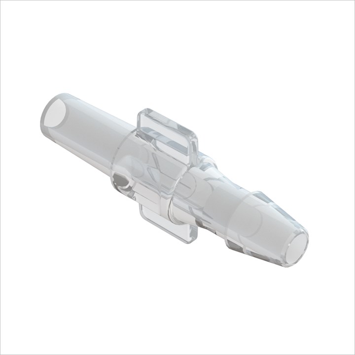 Male Slip Luer to 1/8" Barb (3mm) ID Tubing - Kynar 1000HD