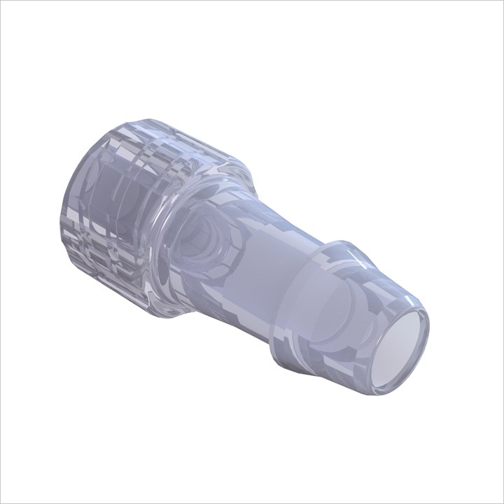 Male Luer Lock to 1/4" High Flow Barb (6.25mm) ID Tubing; High Flow