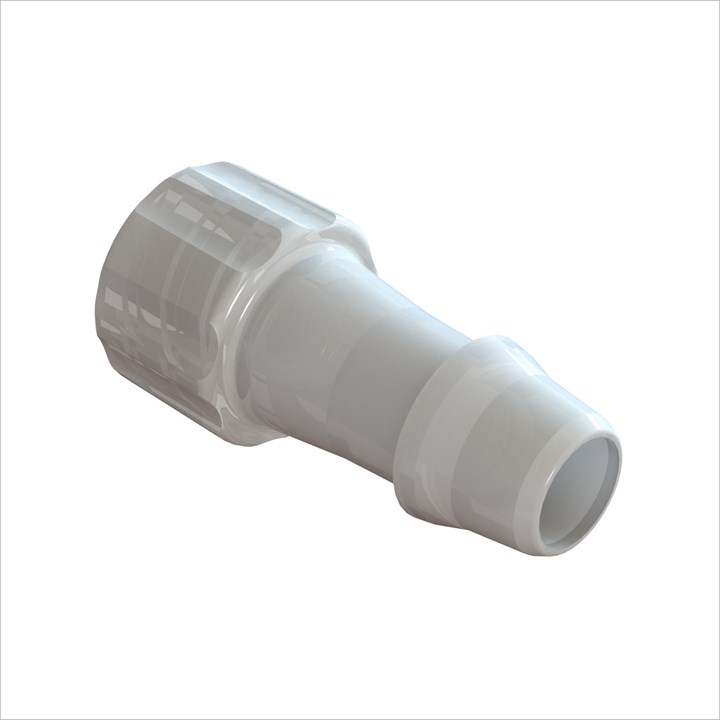 Male Luer Lock to 1/4" High Flow Barb (6.25mm) ID Tubing - Kynar 1000HD