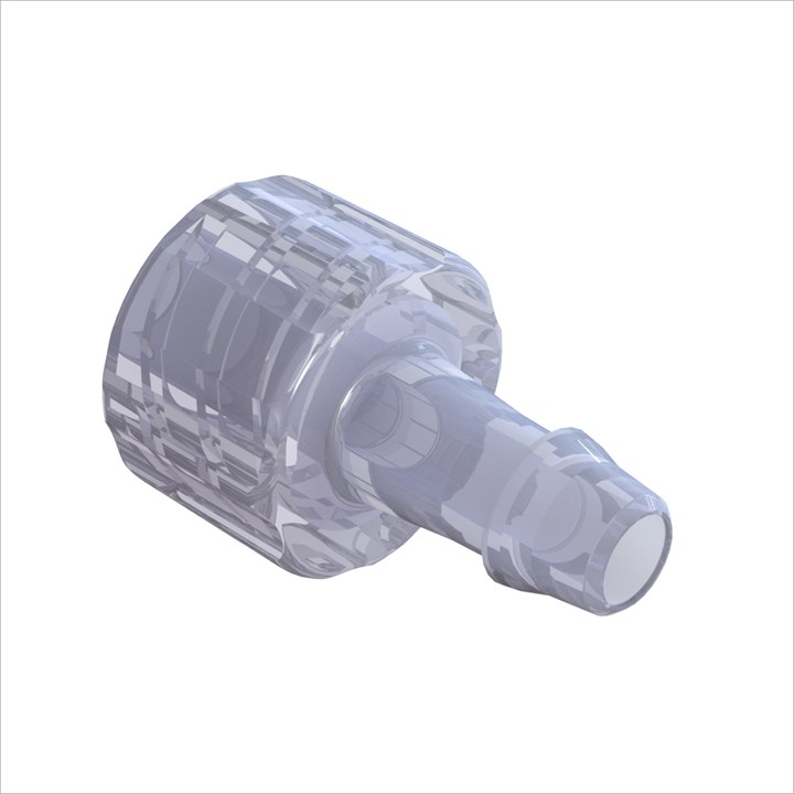 Male Luer Lock to 5/32" High Flow Barb (4mm) ID Tubing; High Flow