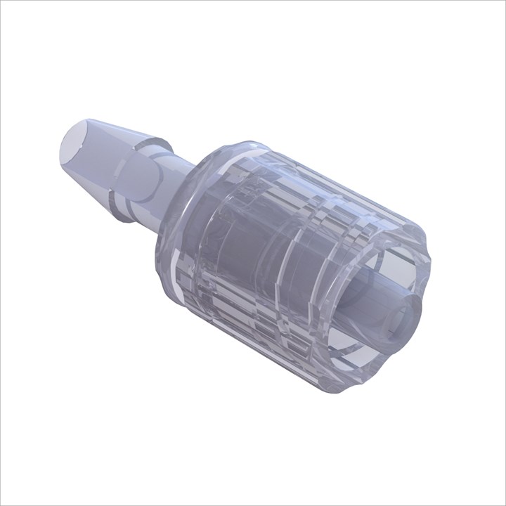 Rotating Male Luer with Snap Ring to 5/32" Barb (4mm) ID Tubing
