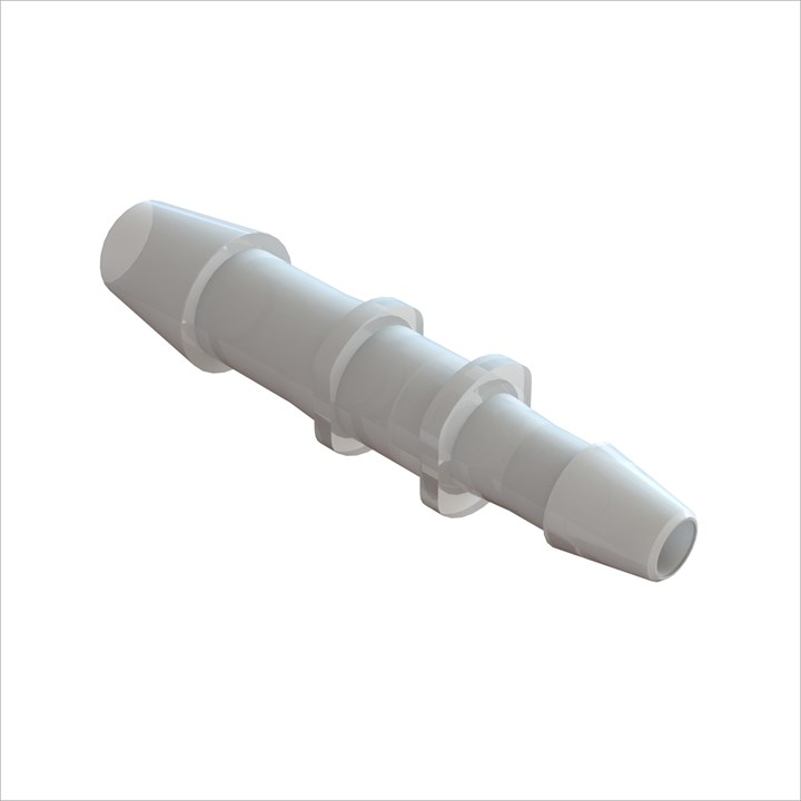 Straight Reducing Connector 1/4" to 5/32" Barb (6.25mm to 4mm) ID Tubing - Kynar 1000HD