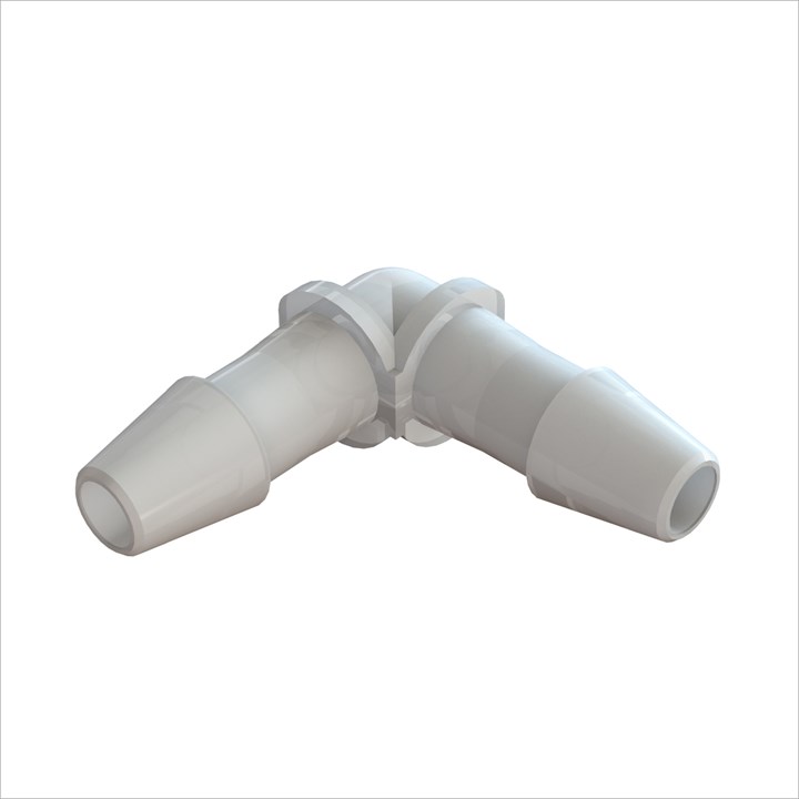 Elbow Connector with 3/16" Barbs (4.75mm) ID Tubing