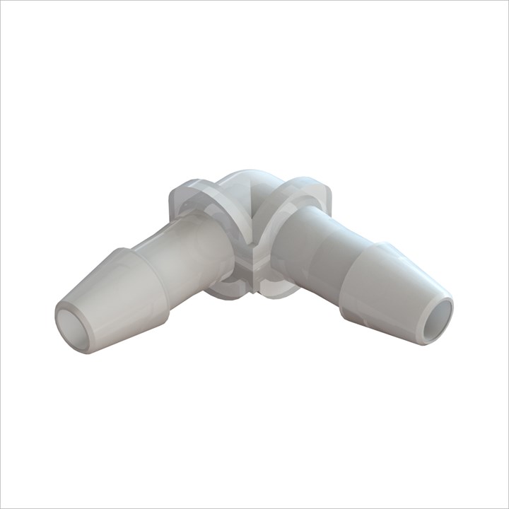 Elbow Connector with 5/32" Barbs (4mm) ID Tubing