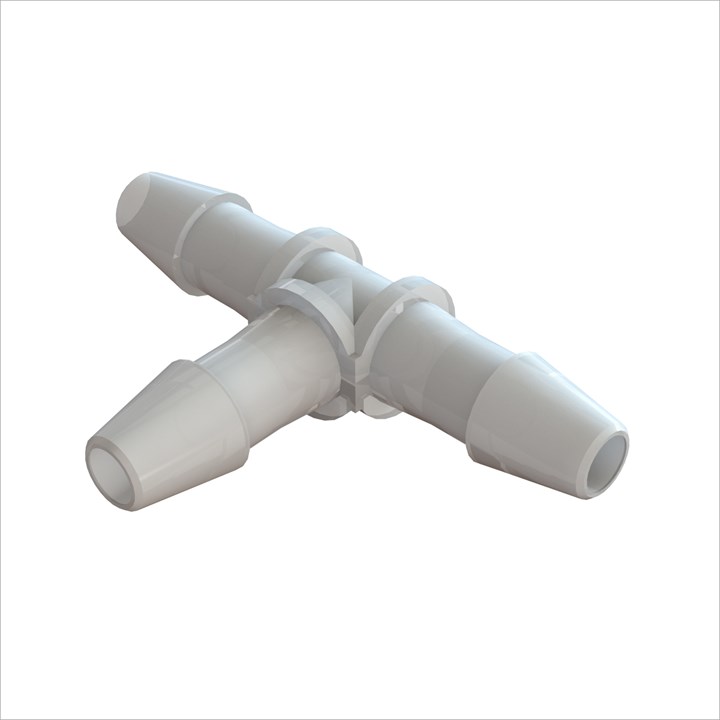 Tee Connector with 3/16" Barbs (4.75mm) ID Tubing