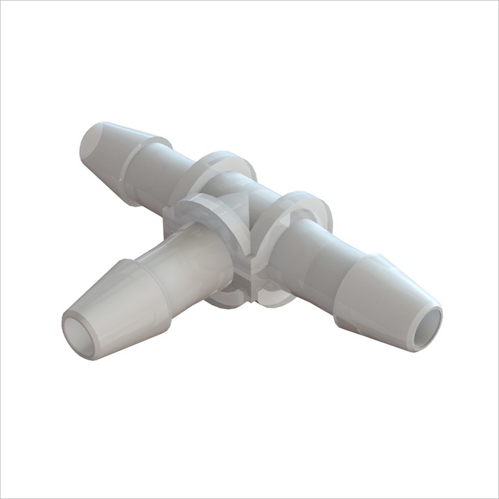 Tee Connector with 5/32" Barbs (4mm) ID Tubing