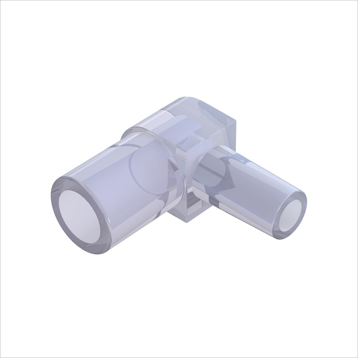 Female/Male Luer Slip Elbow - Lipid Resistant Radiation Stable Polycarbonate