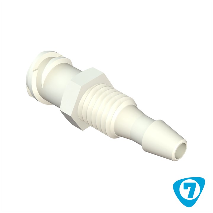 80369-7 Panel Mount Female Luer Lock to 1/8" (3mm) ID Tubing