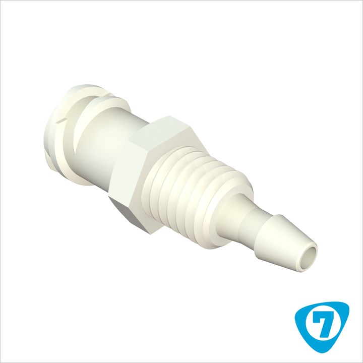 80369-7 Panel Mount Female Luer Lock to 3/32" (2.25mm) ID Tubing