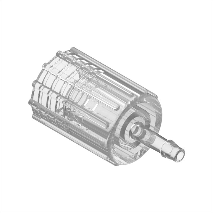 Large Bore Female Shielded Connector - 1/8" ID Bond-In Port, Acrylic