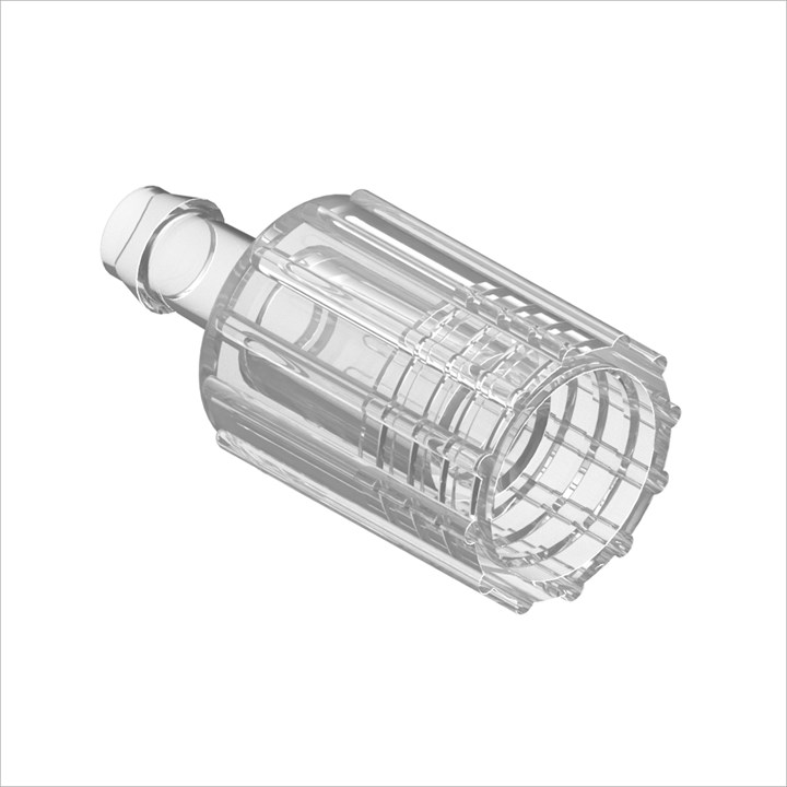 Large Bore Female Shielded Connector - 1/4" ID Bond-In Port, Acrylic