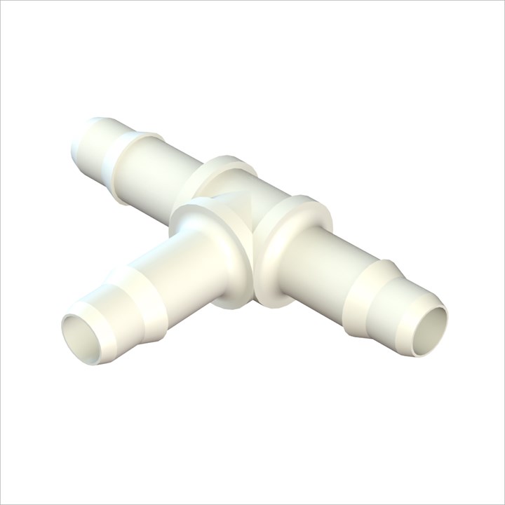 Tee Connector with Rigid 1/8" Barbs (3mm) ID Tubing