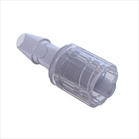 Rotating Male Luer With Snap Ring to 3/16" High Flow Barb (4.75mm); High Flow