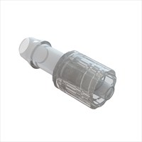 Rotating Male Luer to 1/4" Barb - High Flow with Ring - Clear Polycarbonate