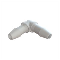 Elbow Connector with 1/16" Barbs (1.5mm) ID Tubing - Kynar 1000HD