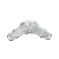 Elbow Connector with 1/8" Rigid Barbs (3mm) ID Tubing - Animal Free Polypropylene