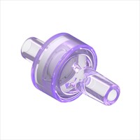 Radiation Stable Polycarbonate High Flow Check Valve, Silicone Seal, 1/8" ID Bond-In Port