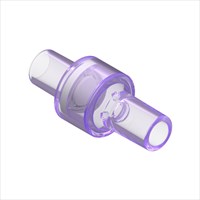 Radiation Stable Polycarbonate High Flow Check Valve, Silicone Seal, 1/4" ID Bond-In Port