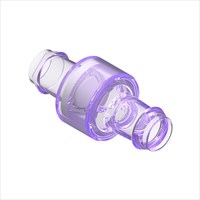 Radiation Stable Polycarbonate High Flow Check Valve, Silicone Seal, 3/8" Barb