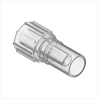 Large Bore Male Shielded Connector - 1/4" ID Bond-In Port, Acrylic