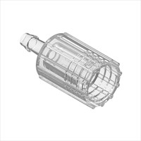 Large Bore Female Shielded Connector - 3/16" ID Bond-In Port, Acrylic