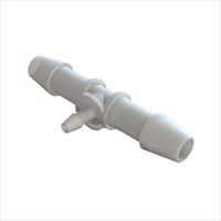Tee Reducing Connector with 1/4" Barbs to 3/32" Barb