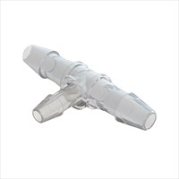 Tee Reducing Connector with 1/8" Barbs to 3/32" Barb - Animal Free Polypropylene